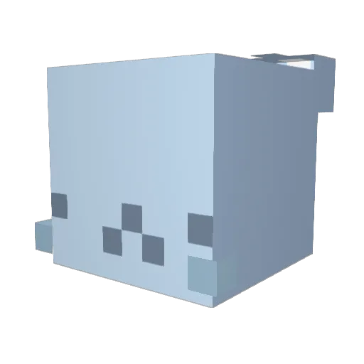 1cation Minecraft avatar head, 3D render