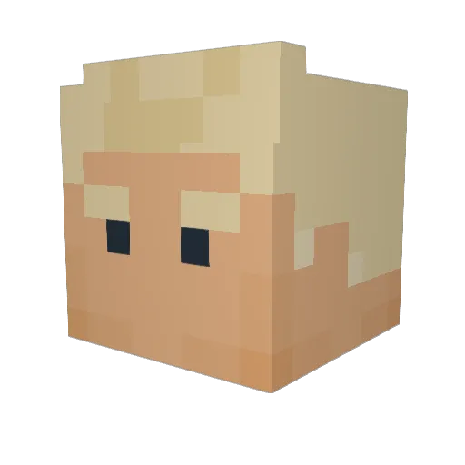 1cdom Minecraft avatar head, 3D render