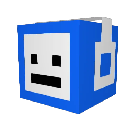 1com_ Minecraft avatar head, 3D render