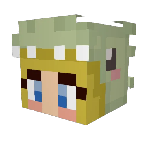 1confusedmuffin Minecraft avatar head, 3D render