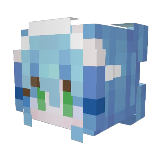 1cy Minecraft avatar head, 3D render