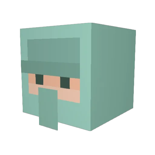1dmg Minecraft avatar head, 3D render