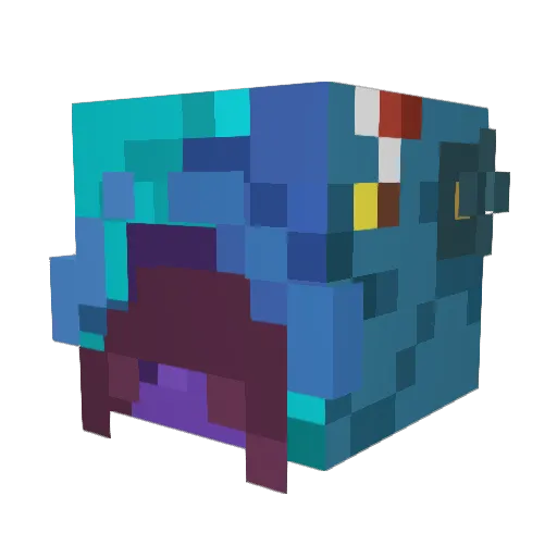 1dne Minecraft avatar head, 3D render