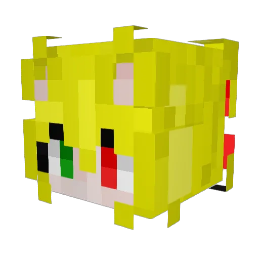1dong1 Minecraft avatar head, 3D render