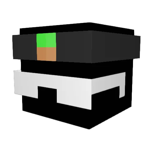 1e0 Minecraft avatar head, 3D render