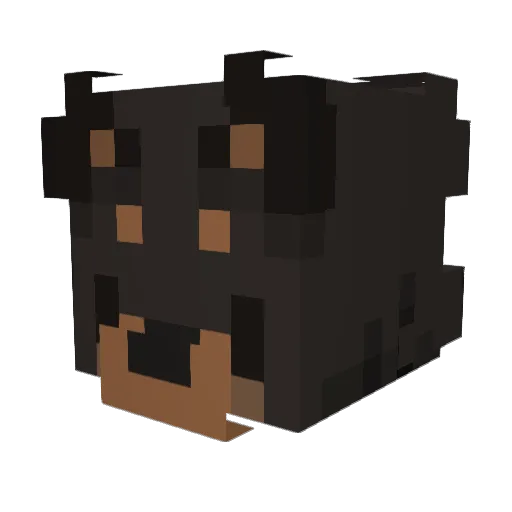 1ee_yj2 Minecraft avatar head, 3D render