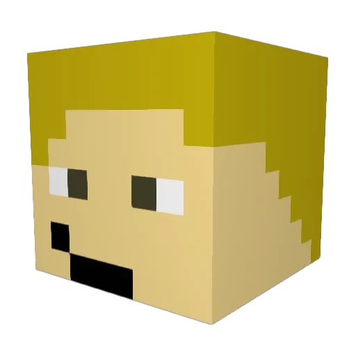 1eggyolk Minecraft avatar head, 3D render