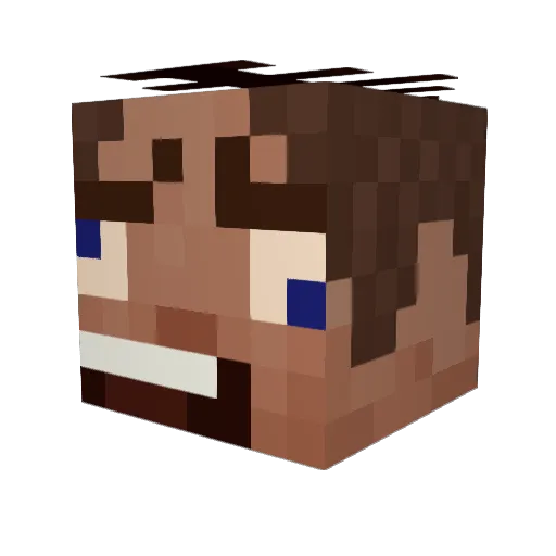1etho Minecraft avatar head, 3D render