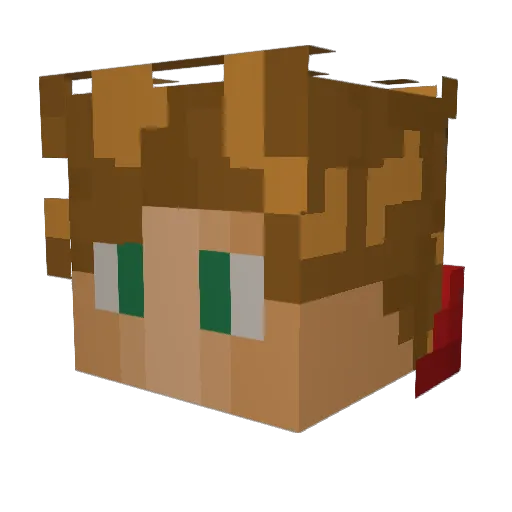 1fast Minecraft avatar head, 3D render