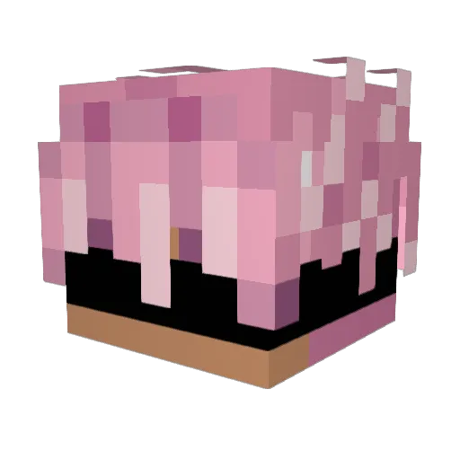 1fragaa Minecraft avatar head, 3D render
