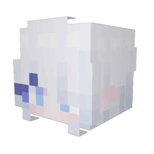 1fx1 Minecraft avatar head, 3D render