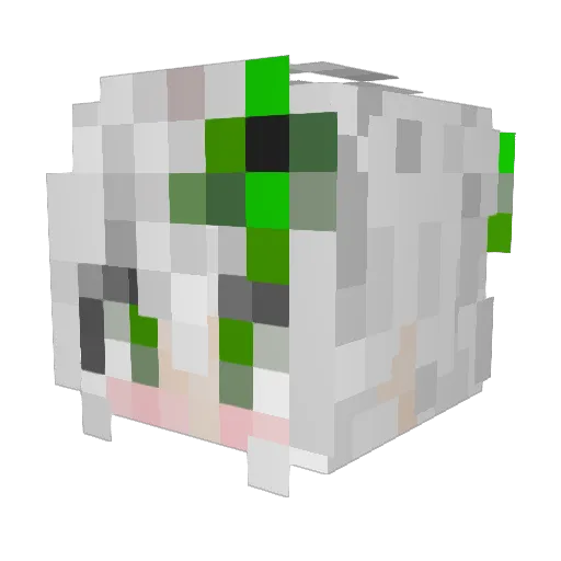 1g_w Minecraft avatar head, 3D render