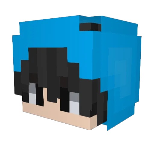 1gbt Minecraft avatar head, 3D render