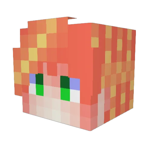 1grand Minecraft avatar head, 3D render