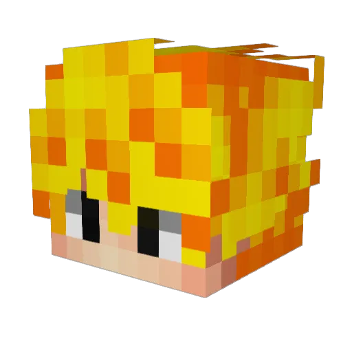 1gxz Minecraft avatar head, 3D render