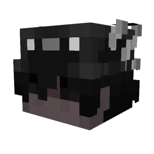 1hry Minecraft avatar head, 3D render