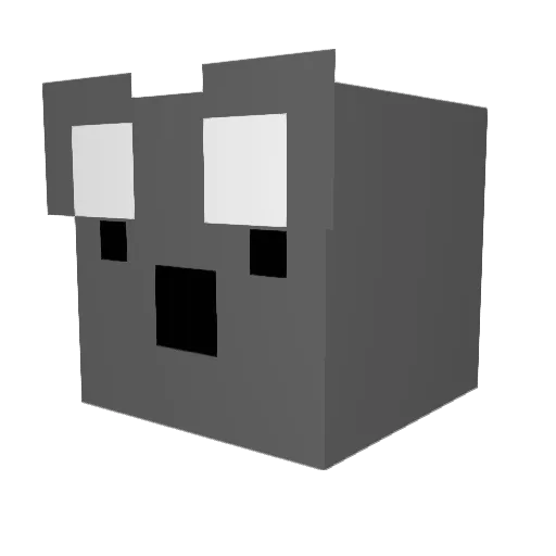 1hut Minecraft avatar head, 3D render