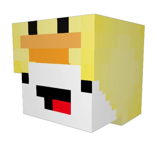 1hwx Minecraft avatar head, 3D render