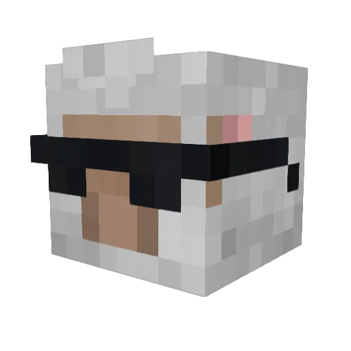 1in1k Minecraft avatar head, 3D render