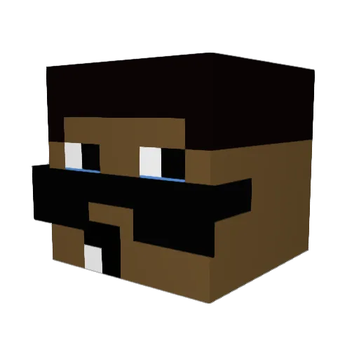 1iqq Minecraft avatar head, 3D render