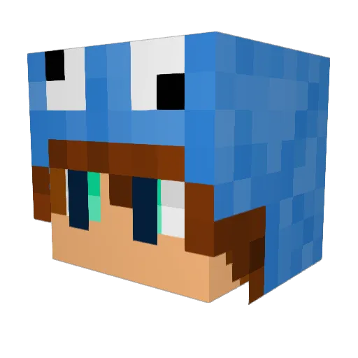 1iqur Minecraft avatar head, 3D render