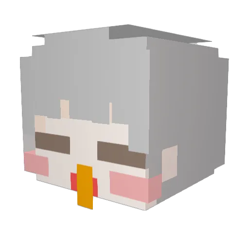 1isten Minecraft avatar head, 3D render