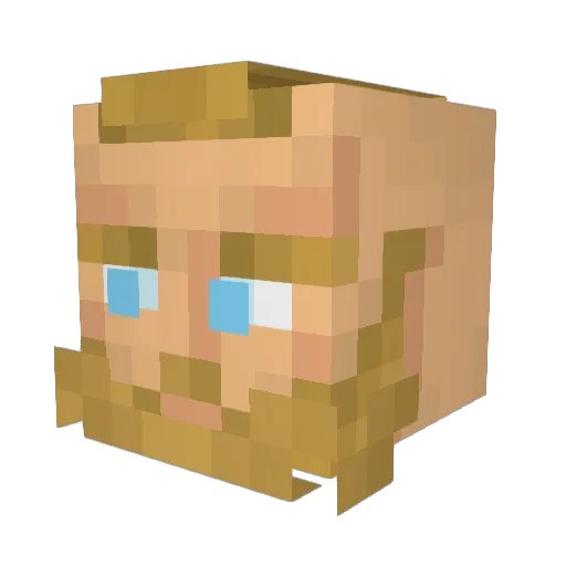 1jek1 Minecraft avatar head, 3D render