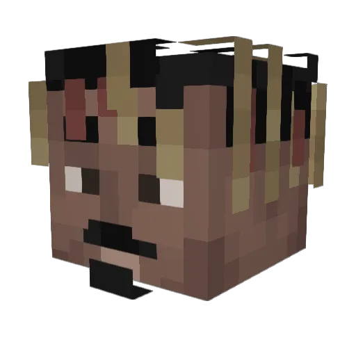 1k3rr Minecraft avatar head, 3D render