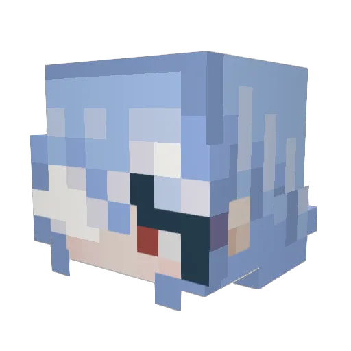 1kiryu Minecraft avatar head, 3D render