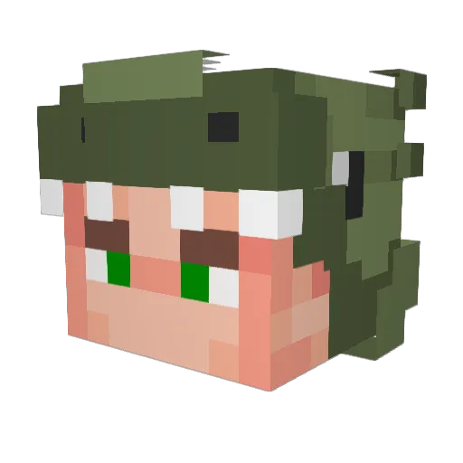1kobi Minecraft avatar head, 3D render