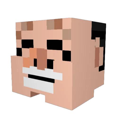 1kpn Minecraft avatar head, 3D render