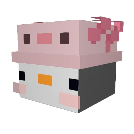 1kstar Minecraft avatar head, 3D render