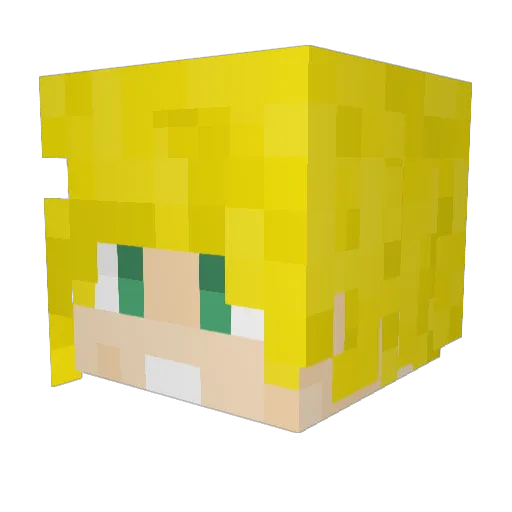 1kur0 Minecraft avatar head, 3D render