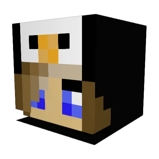 1lac Minecraft avatar head, 3D render