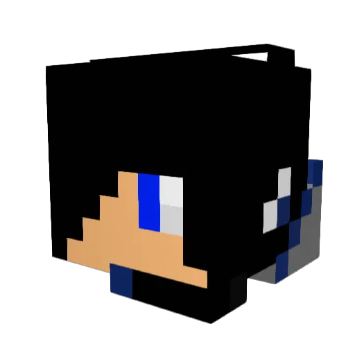1lucxy Minecraft avatar head, 3D render