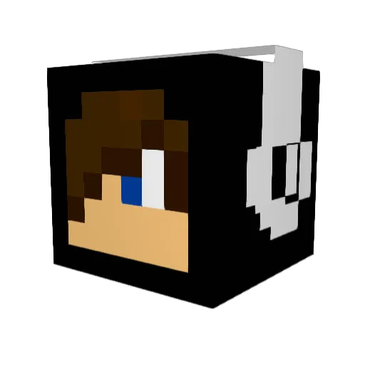 1lyusha Minecraft avatar head, 3D render