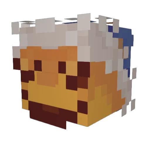 1mBl00d Minecraft avatar head, 3D render