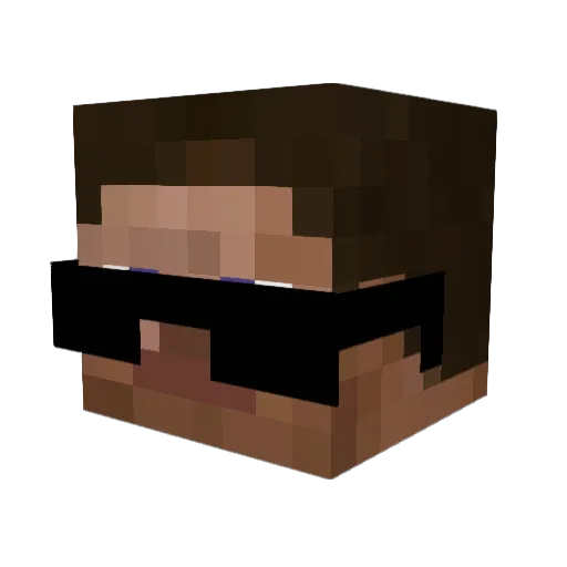 1malybon Minecraft avatar head, 3D render