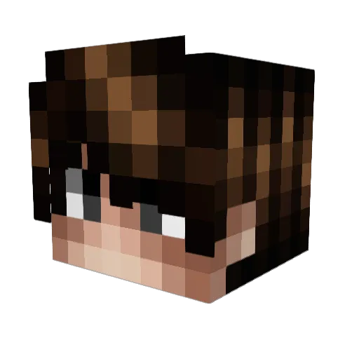 1mp4 Minecraft avatar head, 3D render
