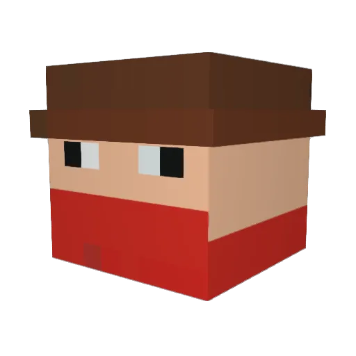 1oI_ Minecraft avatar head, 3D render