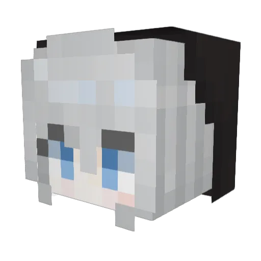 1ove_Saki Minecraft avatar head, 3D render