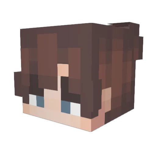 1pple Minecraft avatar head, 3D render