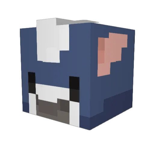 1pv Minecraft avatar head, 3D render