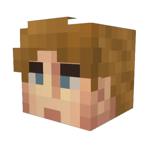 1px Minecraft avatar head, 3D render