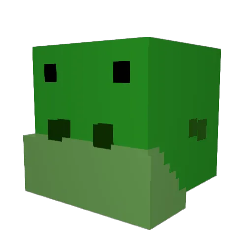 1qwerty2 Minecraft avatar head, 3D render