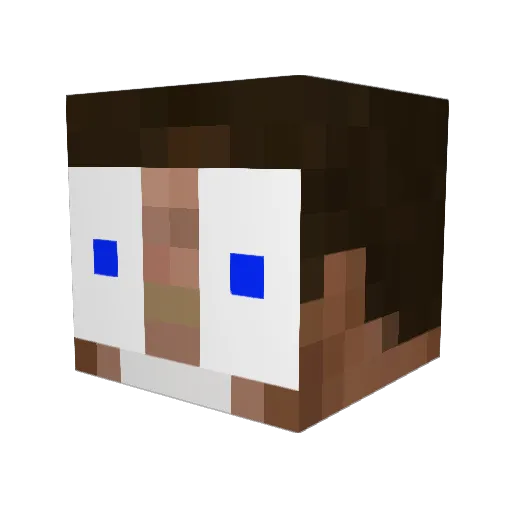 1qxa Minecraft avatar head, 3D render