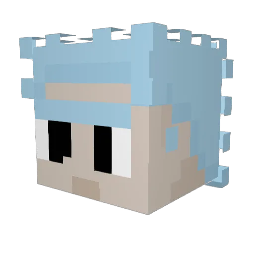 1rma Minecraft avatar head, 3D render