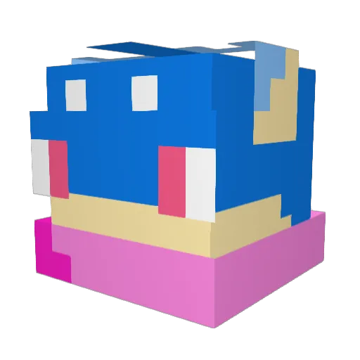 1saksson Minecraft avatar head, 3D render