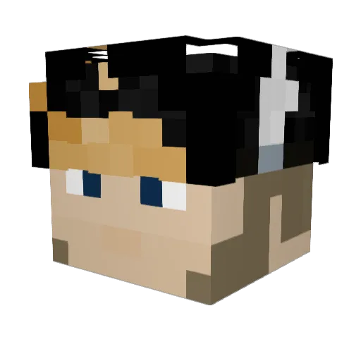 1simple_Francais Minecraft avatar head, 3D render
