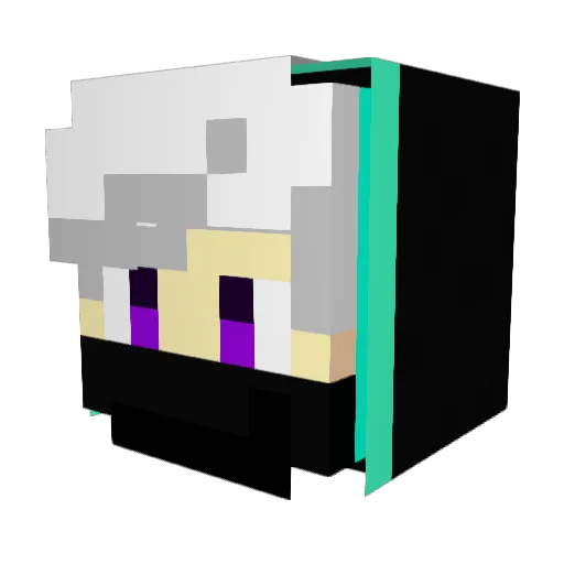 1stSBS Minecraft avatar head, 3D render
